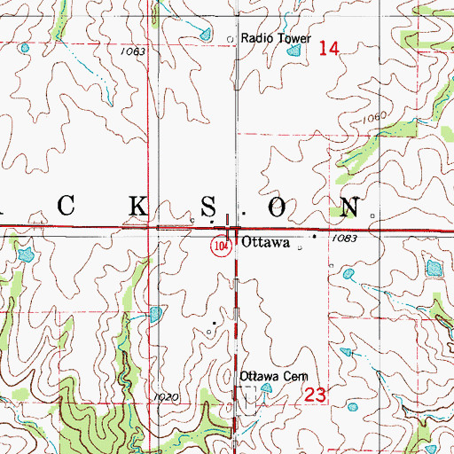 Topographic Map of Ottawa, IA