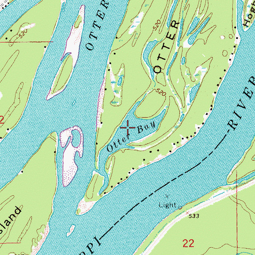Topographic Map of Otter Bay, IA