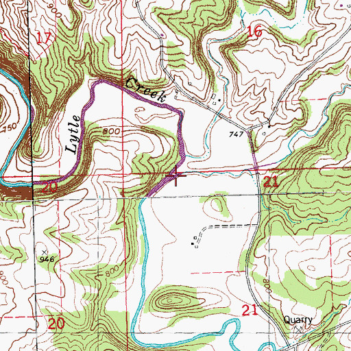Topographic Map of Otter Creek, IA