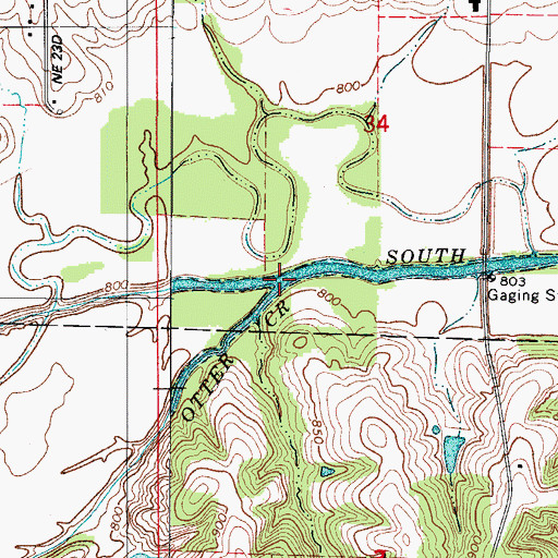 Topographic Map of Otter Creek, IA