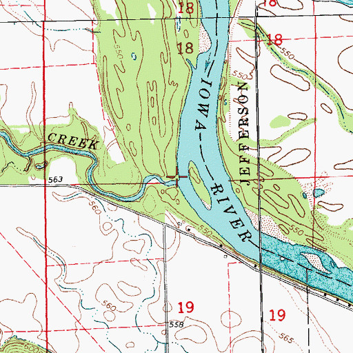 Topographic Map of Otter Creek, IA