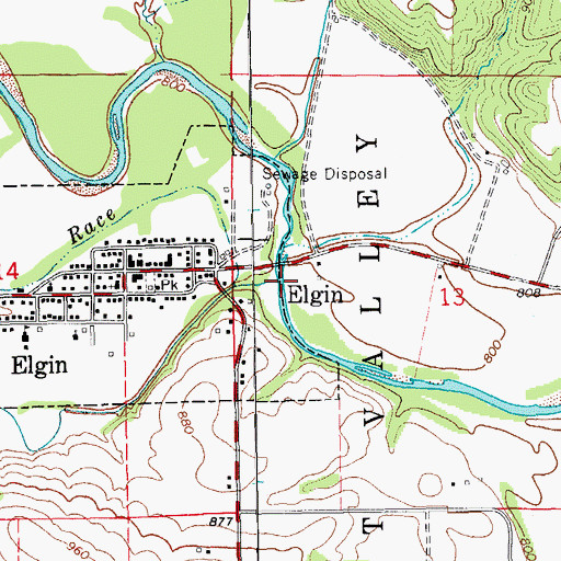 Topographic Map of Otter Creek, IA