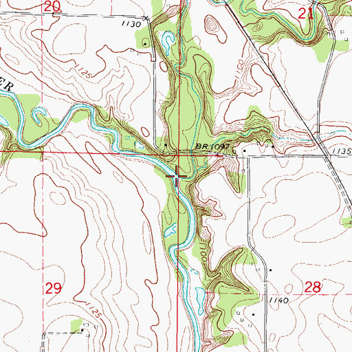 Topographic Map of Otter Creek, IA