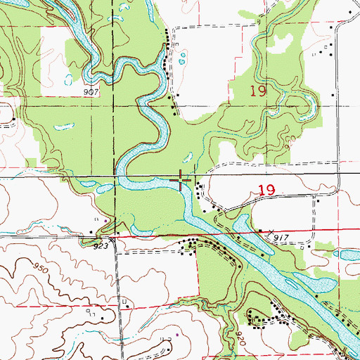 Topographic Map of Otter Creek, IA