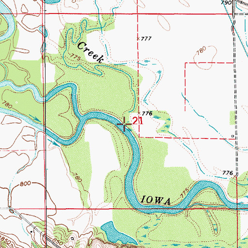 Topographic Map of Otter Creek, IA