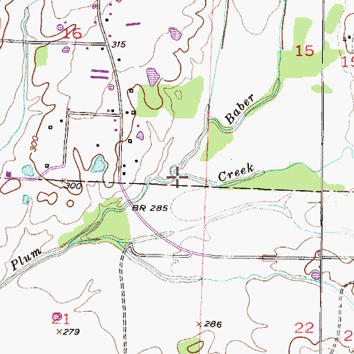 Topographic Map of Baber Creek, AR