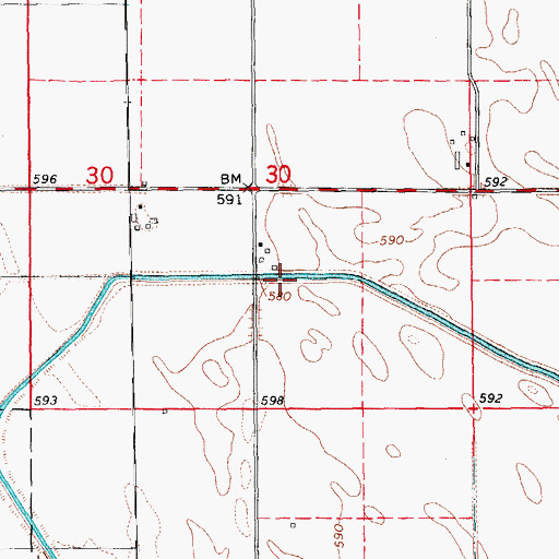 Topographic Map of Otter Creek County Ditch, IA