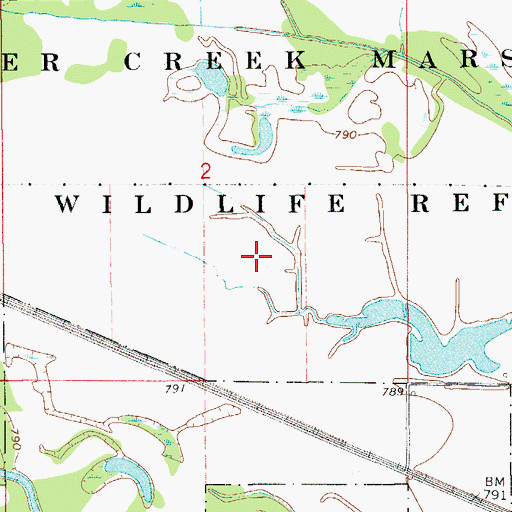 Topographic Map of Otter Creek Marsh State Wildlife Refuge, IA
