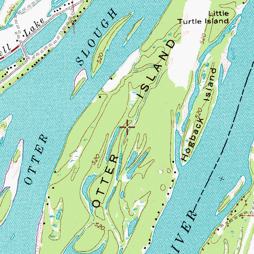 Topographic Map of Otter Island, IA