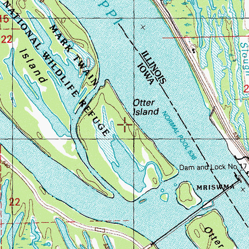 Topographic Map of Otter Island, IA