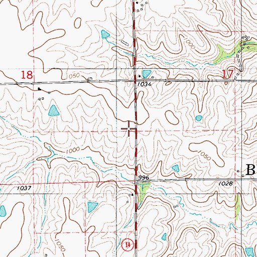 Topographic Map of Otterbein Church, IA