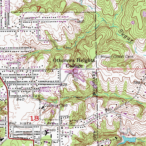 Topographic Map of Indian Hills Community College, IA