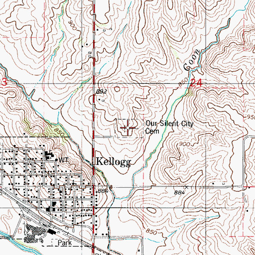 Topographic Map of Our Silent City Cemetery, IA