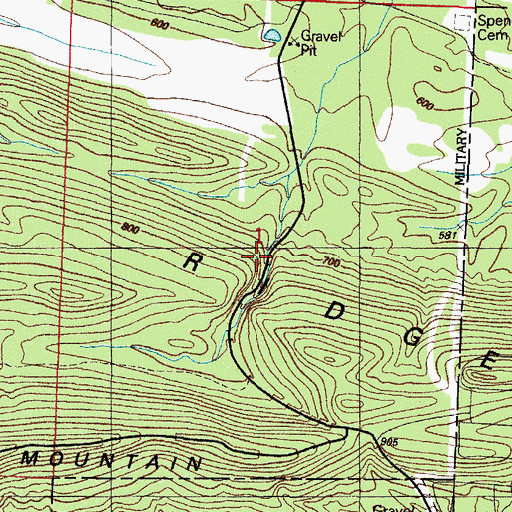 Topographic Map of Backbone Narrows, AR