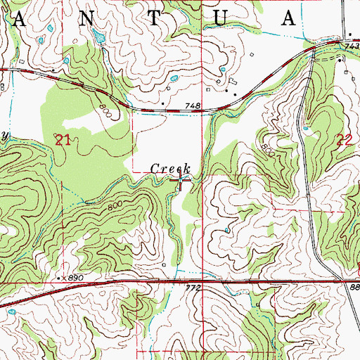Topographic Map of Packinghouse Creek, IA