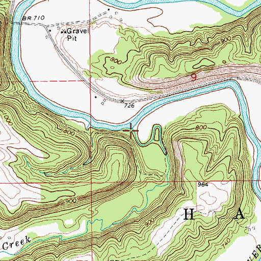 Topographic Map of Paint Creek, IA