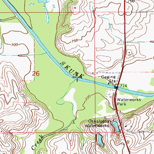 Topographic Map of Painter Creek, IA