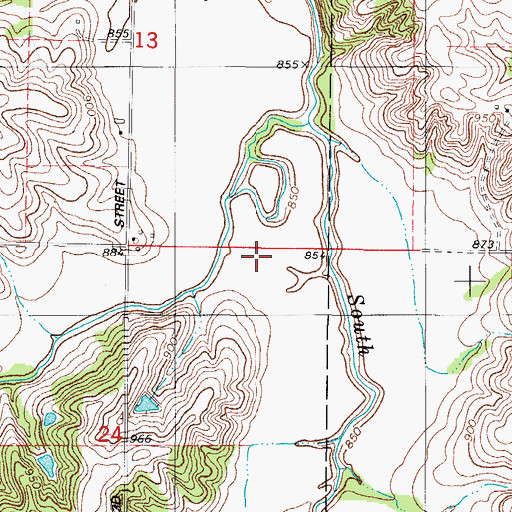 Topographic Map of Painter Creek, IA