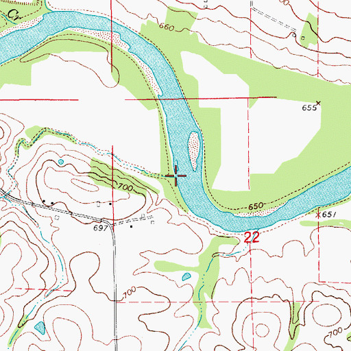 Topographic Map of Palestine Creek, IA