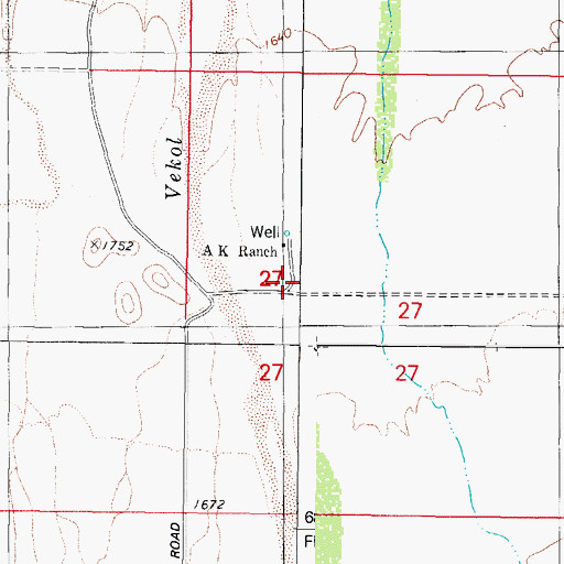 Topographic Map of A K Ranch, AZ