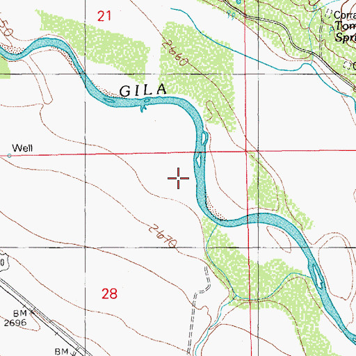 Topographic Map of Fine Wash, AZ