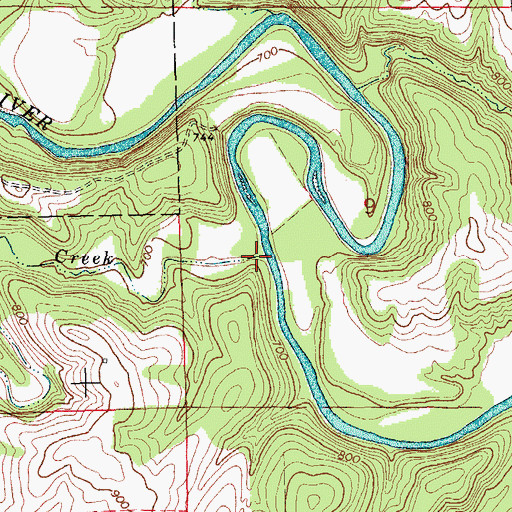 Topographic Map of Panther Creek, IA