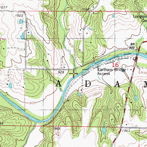 Topographic Map of Panther Creek, IA