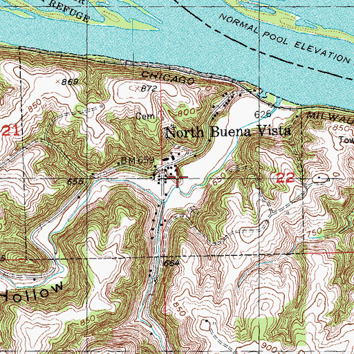Topographic Map of Panther Hollow, IA
