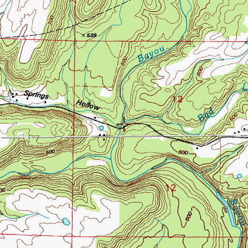 Topographic Map of Bad Luck Creek, AR