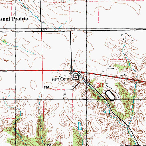 Topographic Map of Parr Cemetery, IA