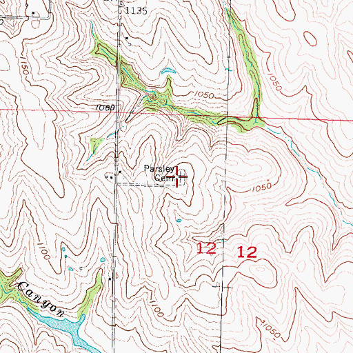 Topographic Map of Parsley Cemetery, IA