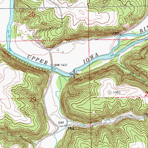 Topographic Map of Patterson Creek, IA