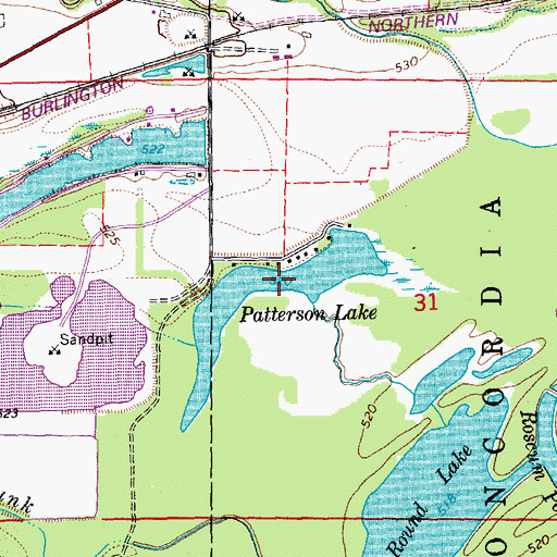 Topographic Map of Patterson Lake, IA