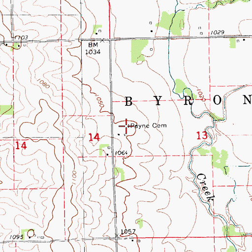 Topographic Map of Payne Cemetery, IA