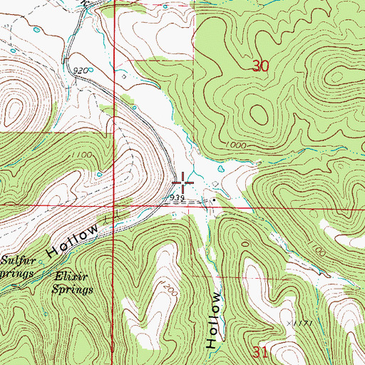 Topographic Map of Bagget Hollow, AR