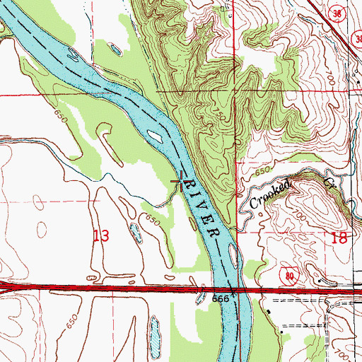 Topographic Map of Pee Dee Creek, IA