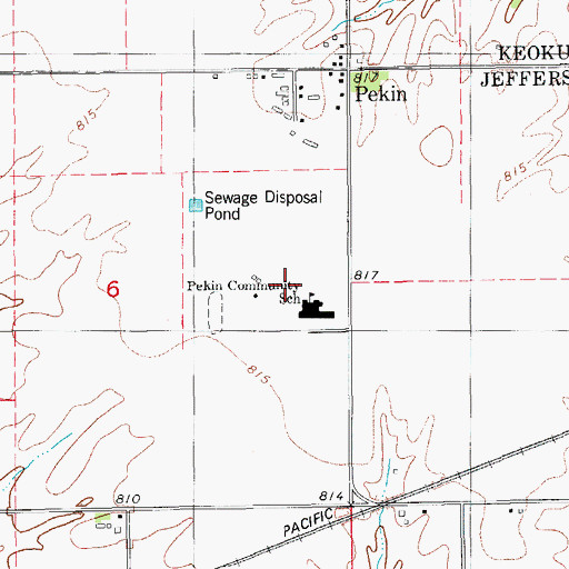 Topographic Map of Pekin Elementary School, IA