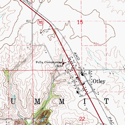Topographic Map of Pella Community School, IA