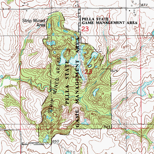 Topographic Map of Pella State Game Management Area, IA
