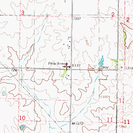 Topographic Map of Penn Avenue Church, IA