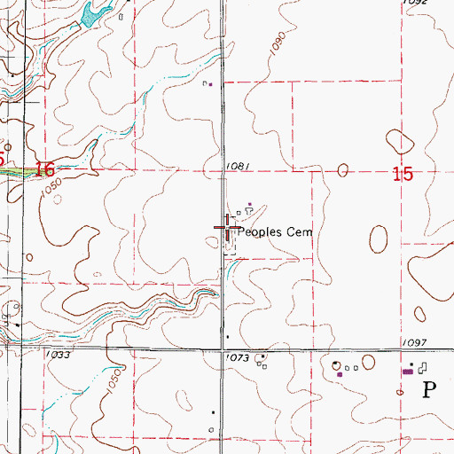 Topographic Map of Peoples Cemetery, IA