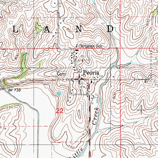 Topographic Map of Peoria, IA