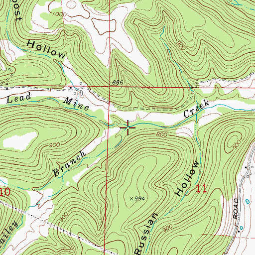 Topographic Map of Bailey Branch, AR