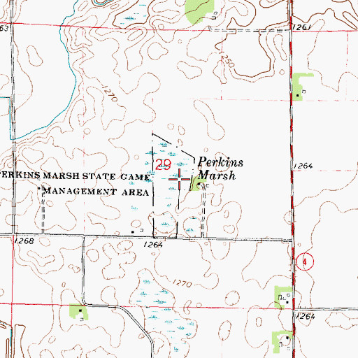 Topographic Map of Perkins Marsh, IA