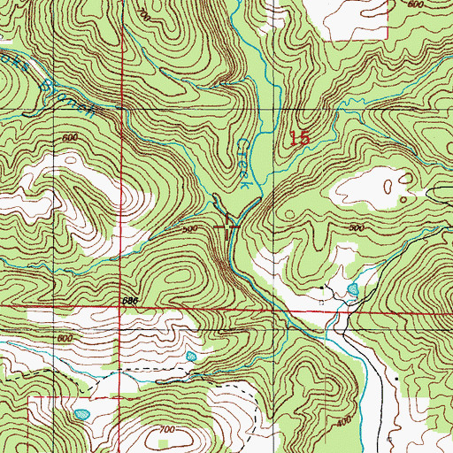 Topographic Map of Bailey Brooks Branch, AR