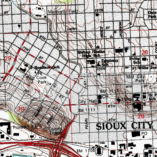 Topographic Map of Perry Creek, IA