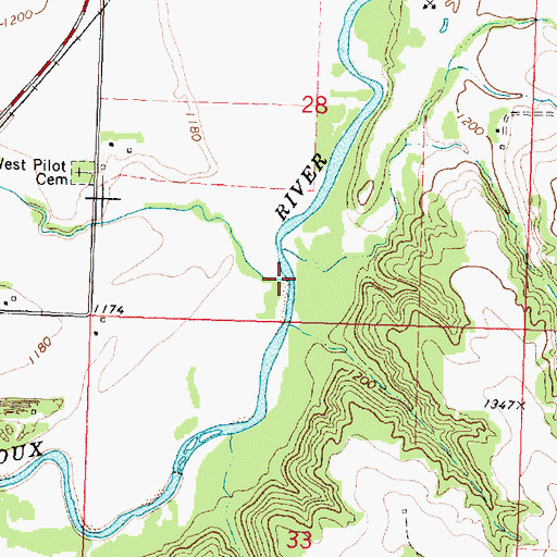 Topographic Map of Perry Creek, IA