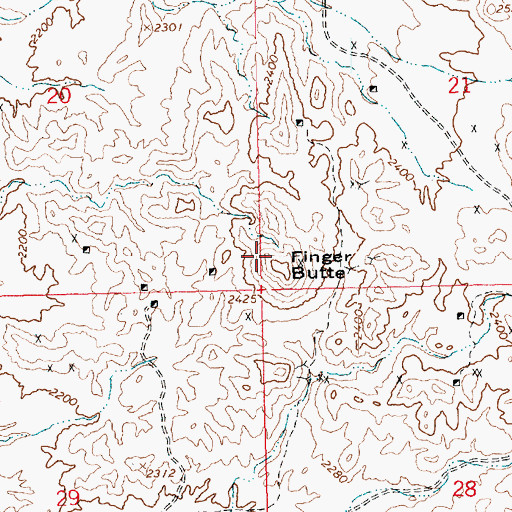Topographic Map of Finger Butte, AZ