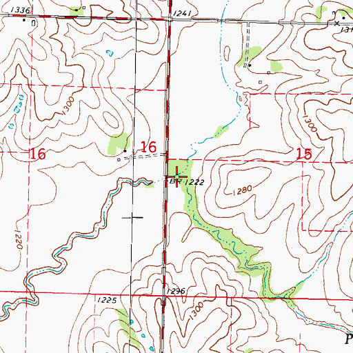 Topographic Map of Pettitts Branch, IA