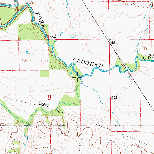 Topographic Map of Phillips Creek, IA